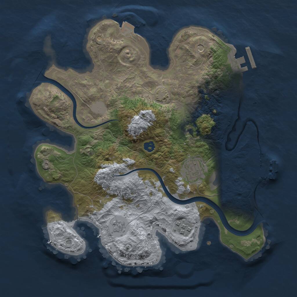 Rust Map: Procedural Map, Size: 2700, Seed: 351655, 8 Monuments