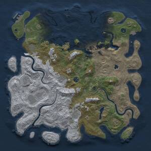 Thumbnail Rust Map: Procedural Map, Size: 4500, Seed: 1406846520, 16 Monuments