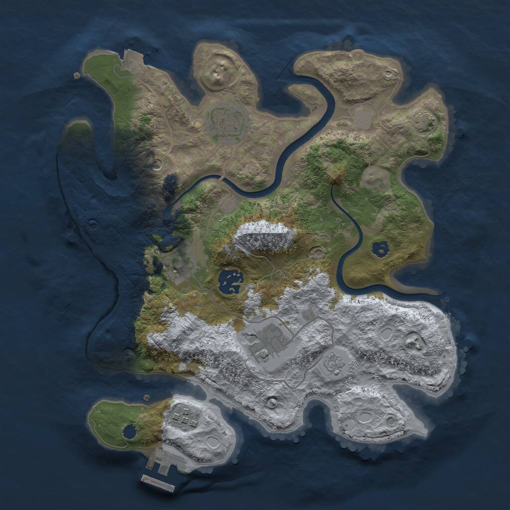 Rust Map: Procedural Map, Size: 3000, Seed: 1479518372, 10 Monuments