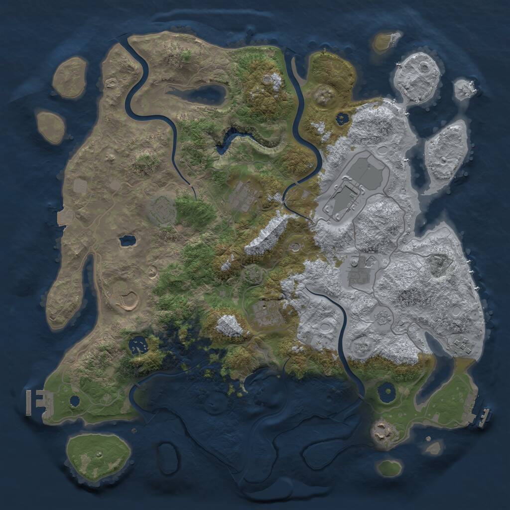 Rust Map: Procedural Map, Size: 4000, Seed: 61843245, 15 Monuments