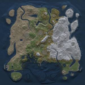 Thumbnail Rust Map: Procedural Map, Size: 4000, Seed: 61843245, 15 Monuments