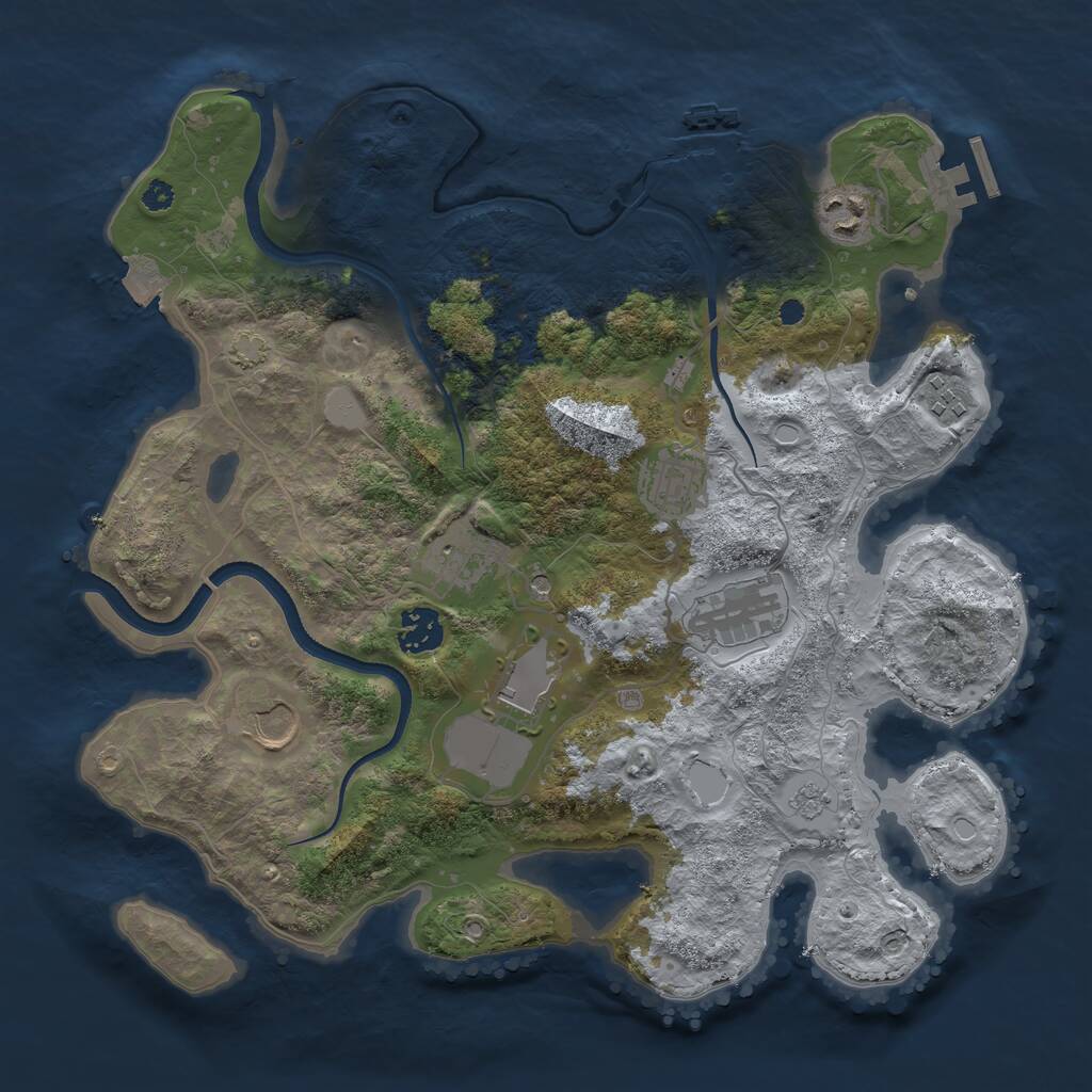 Rust Map: Procedural Map, Size: 3500, Seed: 731060860, 14 Monuments