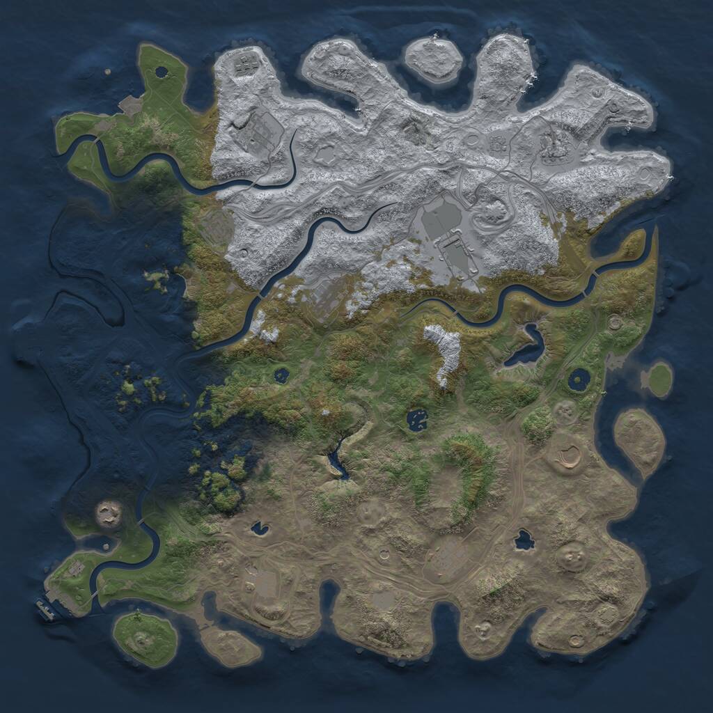 Rust Map: Procedural Map, Size: 4800, Seed: 1243387847, 17 Monuments