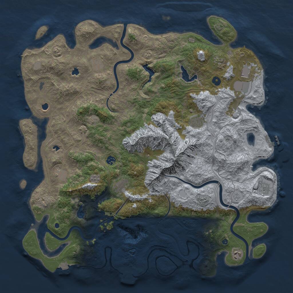 Rust Map: Procedural Map, Size: 5000, Seed: 6743785, 17 Monuments