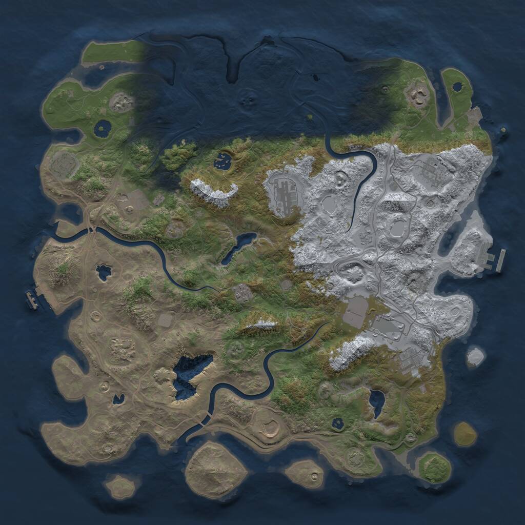 Rust Map: Procedural Map, Size: 4500, Seed: 1999216002, 17 Monuments