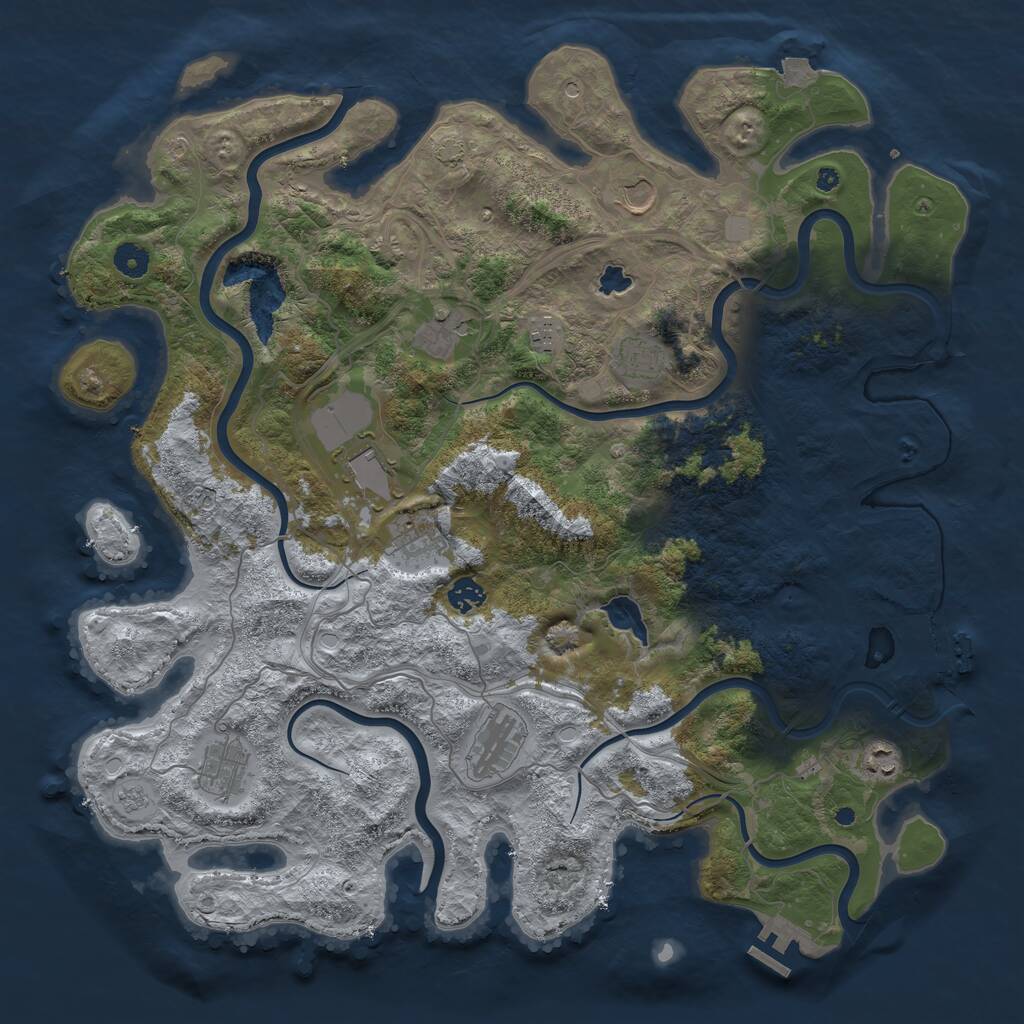 Rust Map: Procedural Map, Size: 4400, Seed: 248, 16 Monuments