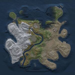Thumbnail Rust Map: Procedural Map, Size: 3000, Seed: 1250738538, 12 Monuments