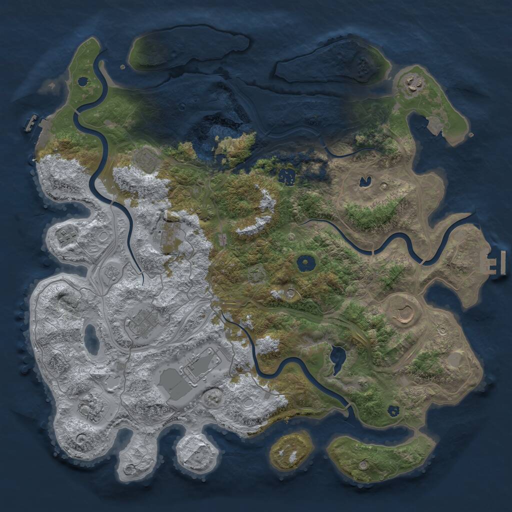 Rust Map: Procedural Map, Size: 4300, Seed: 249934318, 15 Monuments
