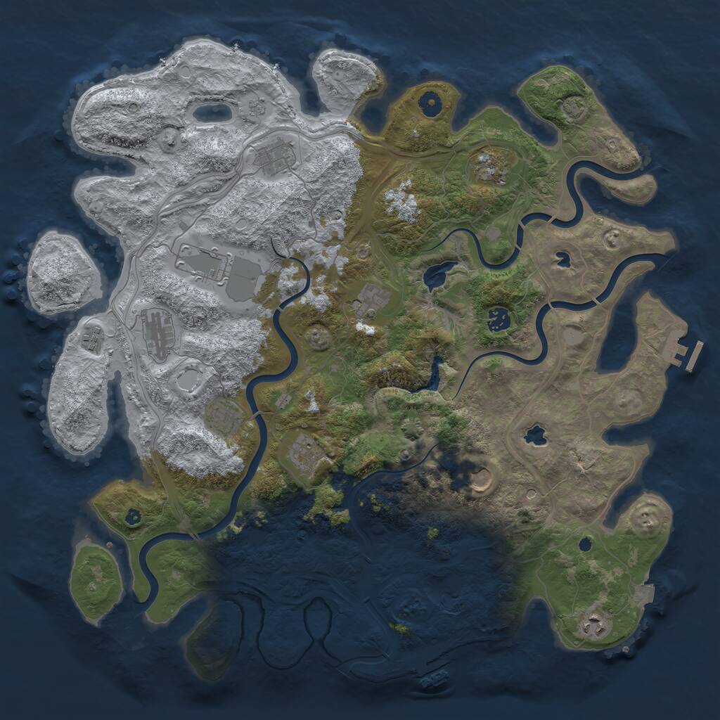 Rust Map: Procedural Map, Size: 4500, Seed: 627, 17 Monuments