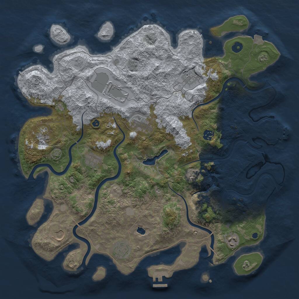 Rust Map: Procedural Map, Size: 4211, Seed: 17762077, 16 Monuments