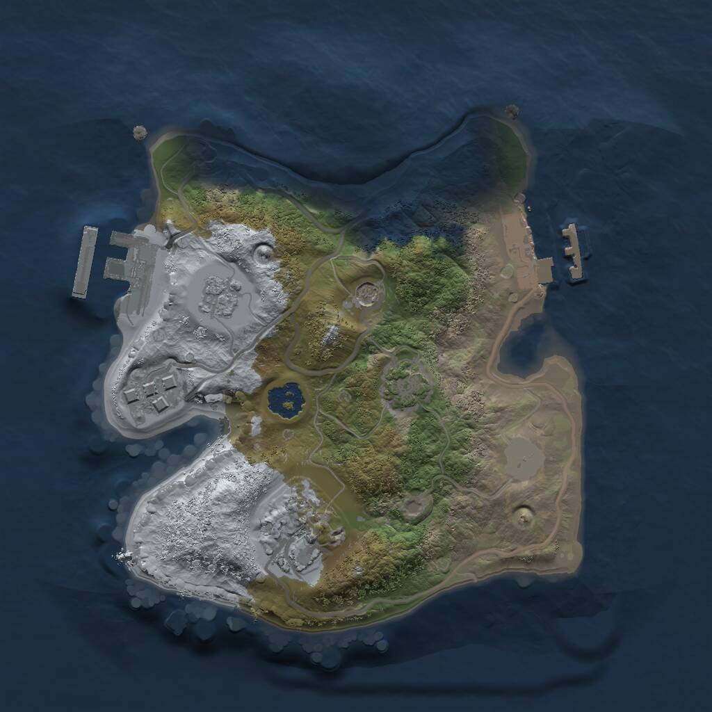 Rust Map: Procedural Map, Size: 2000, Seed: 706951740, 8 Monuments