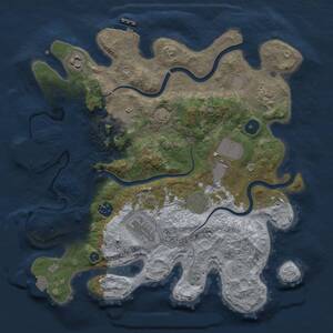 Thumbnail Rust Map: Procedural Map, Size: 3500, Seed: 902889379, 14 Monuments