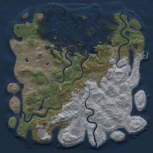 Thumbnail Rust Map: Procedural Map, Size: 4950, Seed: 166810481, 17 Monuments