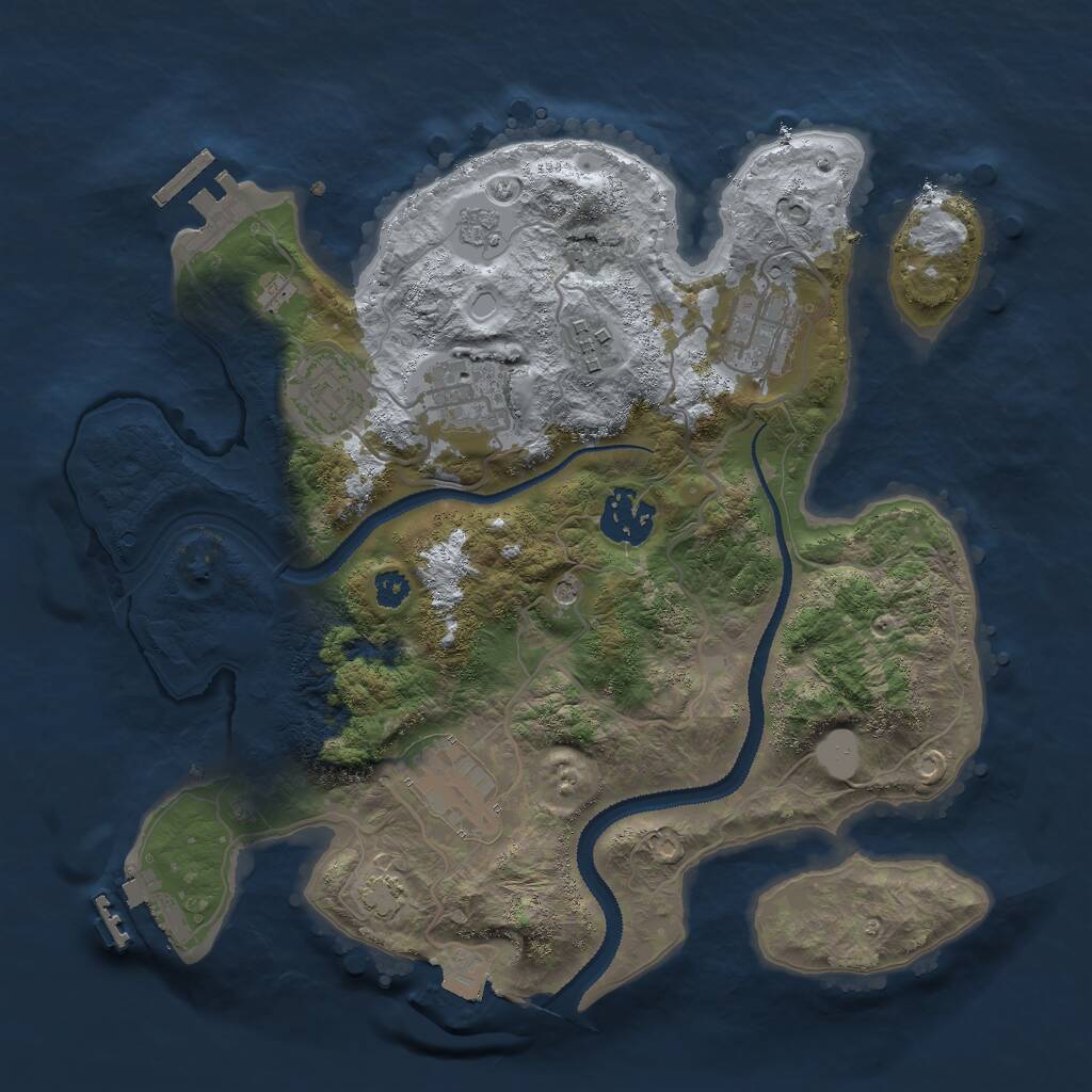 Rust Map: Procedural Map, Size: 3000, Seed: 139949433, 12 Monuments