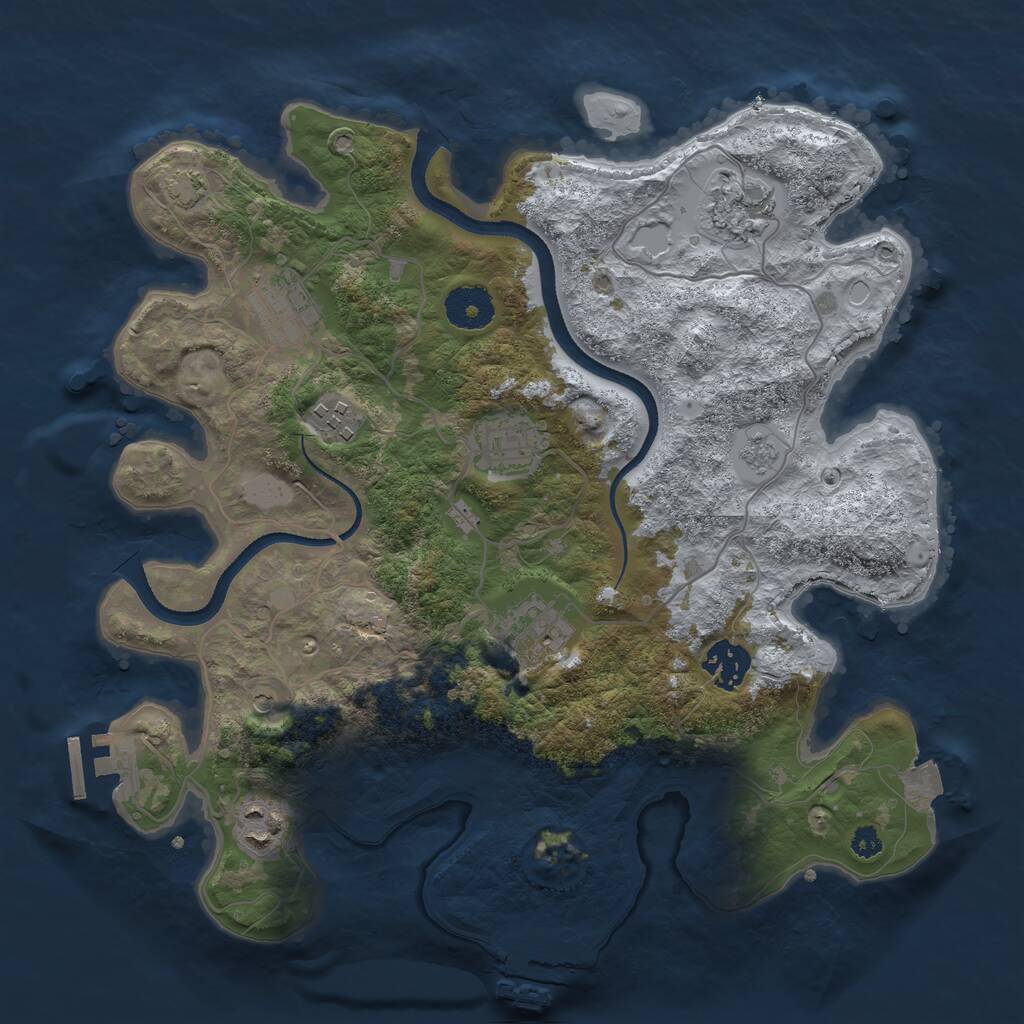 Rust Map: Procedural Map, Size: 3300, Seed: 120925, 13 Monuments