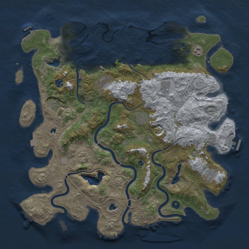 Rust Map: Procedural Map, Size: 4500, Seed: 1345241289, 15 Monuments