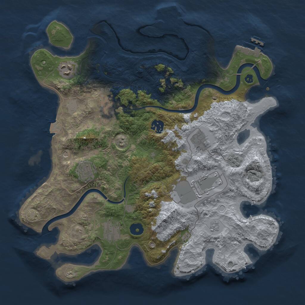 Rust Map: Procedural Map, Size: 3500, Seed: 589762, 14 Monuments