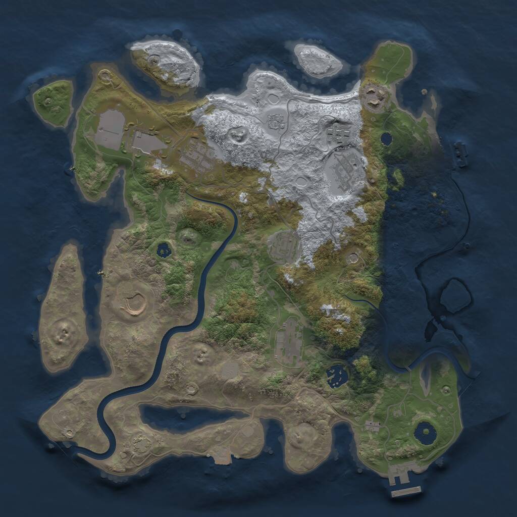 Rust Map: Procedural Map, Size: 3500, Seed: 243231, 15 Monuments