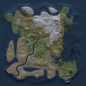 Thumbnail Rust Map: Procedural Map, Size: 3500, Seed: 243231, 15 Monuments