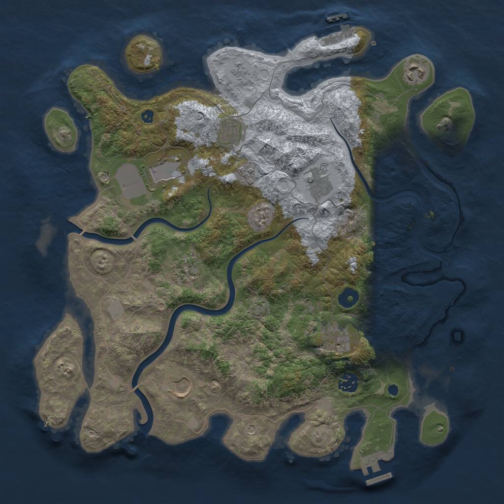 Rust Map: Procedural Map, Size: 3800, Seed: 1757656804, 15 Monuments