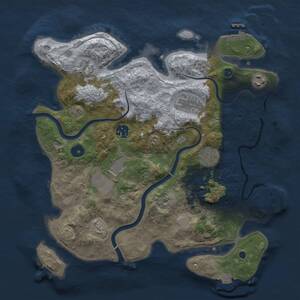 Thumbnail Rust Map: Procedural Map, Size: 3500, Seed: 337090845, 13 Monuments