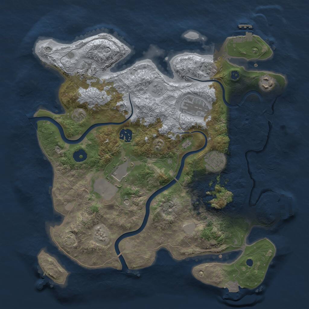Rust Map: Procedural Map, Size: 3500, Seed: 337090845, 13 Monuments