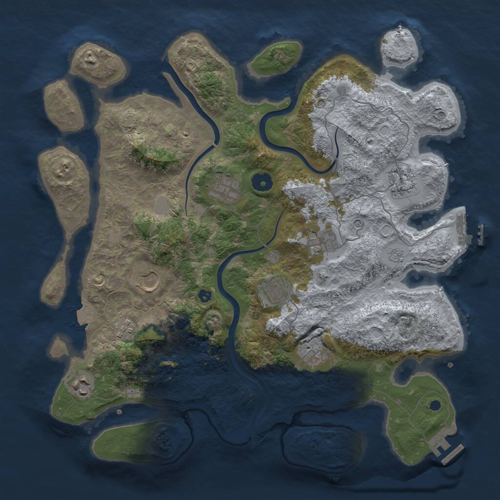 Rust Map: Procedural Map, Size: 3750, Seed: 1832124567, 14 Monuments