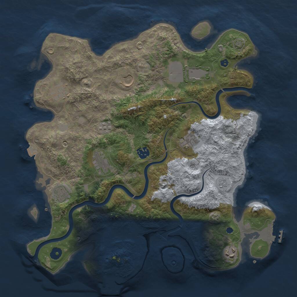Rust Map: Procedural Map, Size: 3750, Seed: 109265278, 15 Monuments