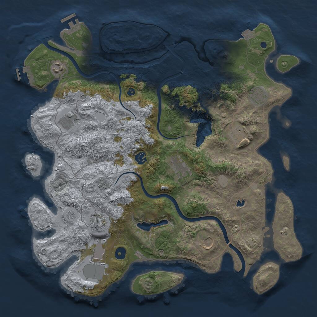 Rust Map: Procedural Map, Size: 4000, Seed: 1710346971, 16 Monuments
