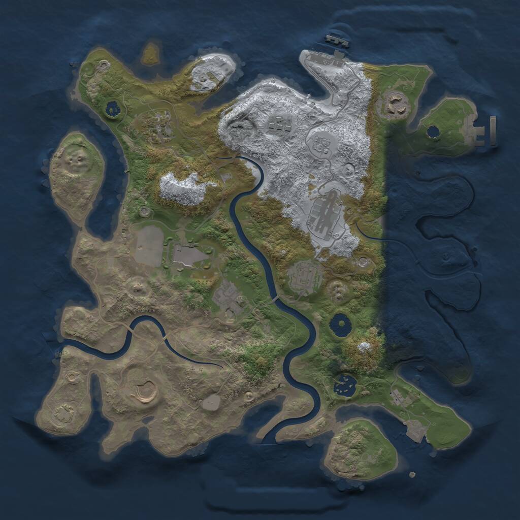 Rust Map: Procedural Map, Size: 3500, Seed: 4574567, 15 Monuments