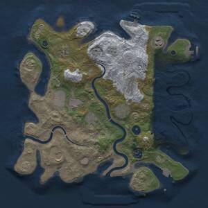Thumbnail Rust Map: Procedural Map, Size: 3500, Seed: 4574567, 15 Monuments