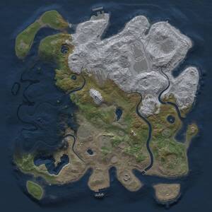 Thumbnail Rust Map: Procedural Map, Size: 4000, Seed: 1361467667, 15 Monuments