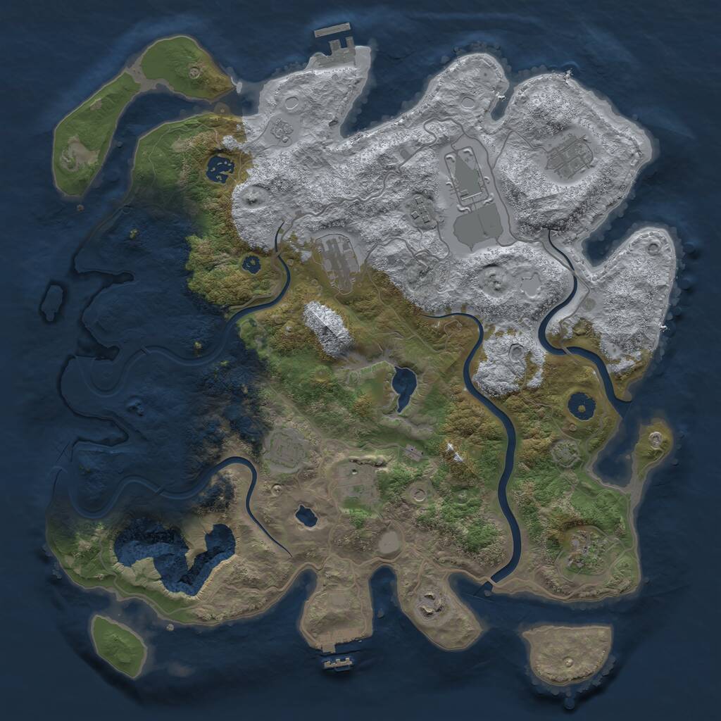 Rust Map: Procedural Map, Size: 4000, Seed: 1361467667, 15 Monuments