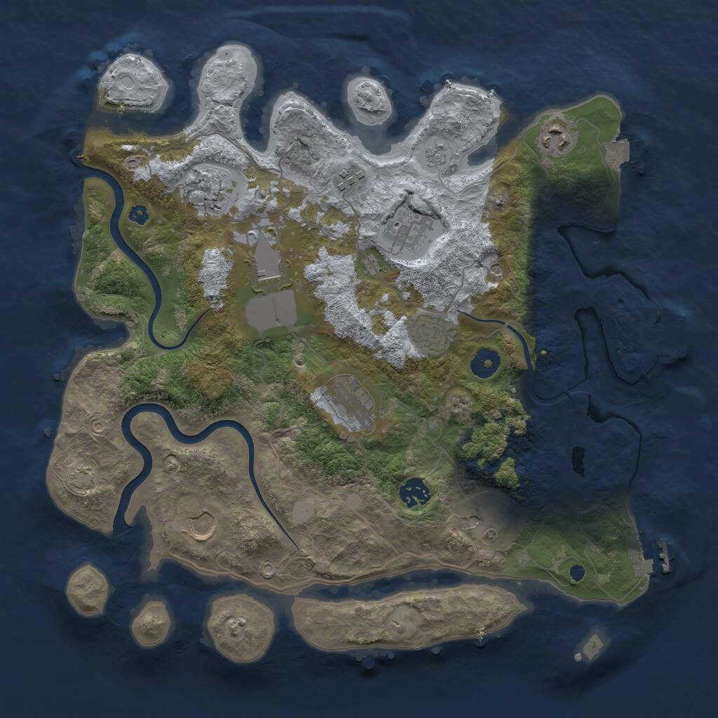 Rust Map: Procedural Map, Size: 3700, Seed: 228004, 16 Monuments