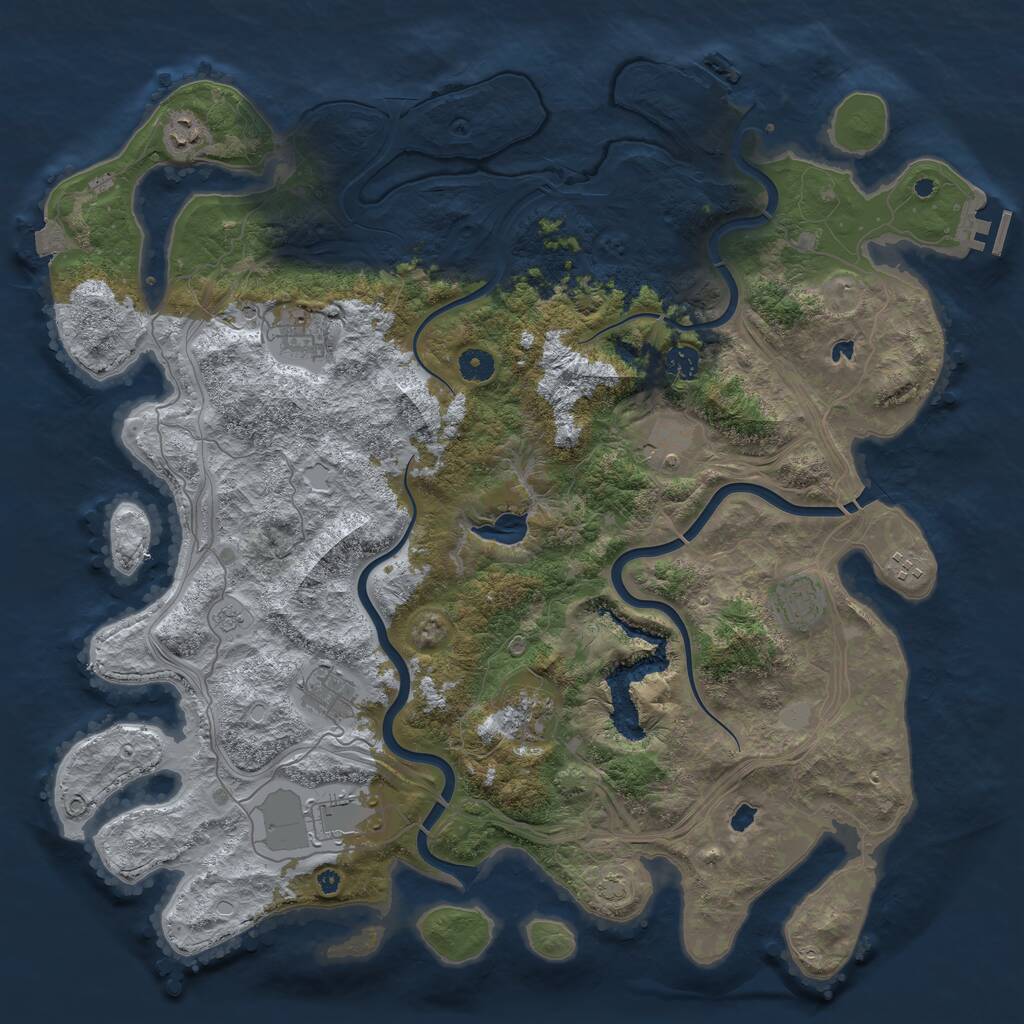 Rust Map: Procedural Map, Size: 4500, Seed: 878454545, 15 Monuments