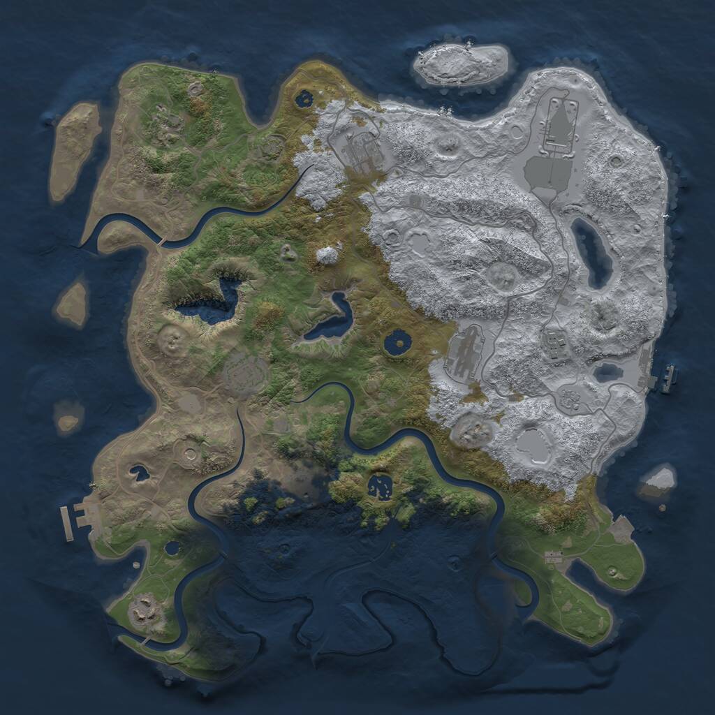 Rust Map: Procedural Map, Size: 4096, Seed: 97002239, 15 Monuments