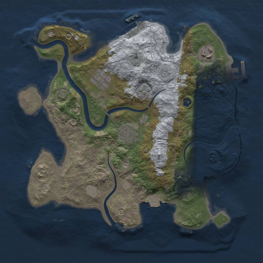 Rust Map: Procedural Map, Size: 3000, Seed: 252044877, 10 Monuments