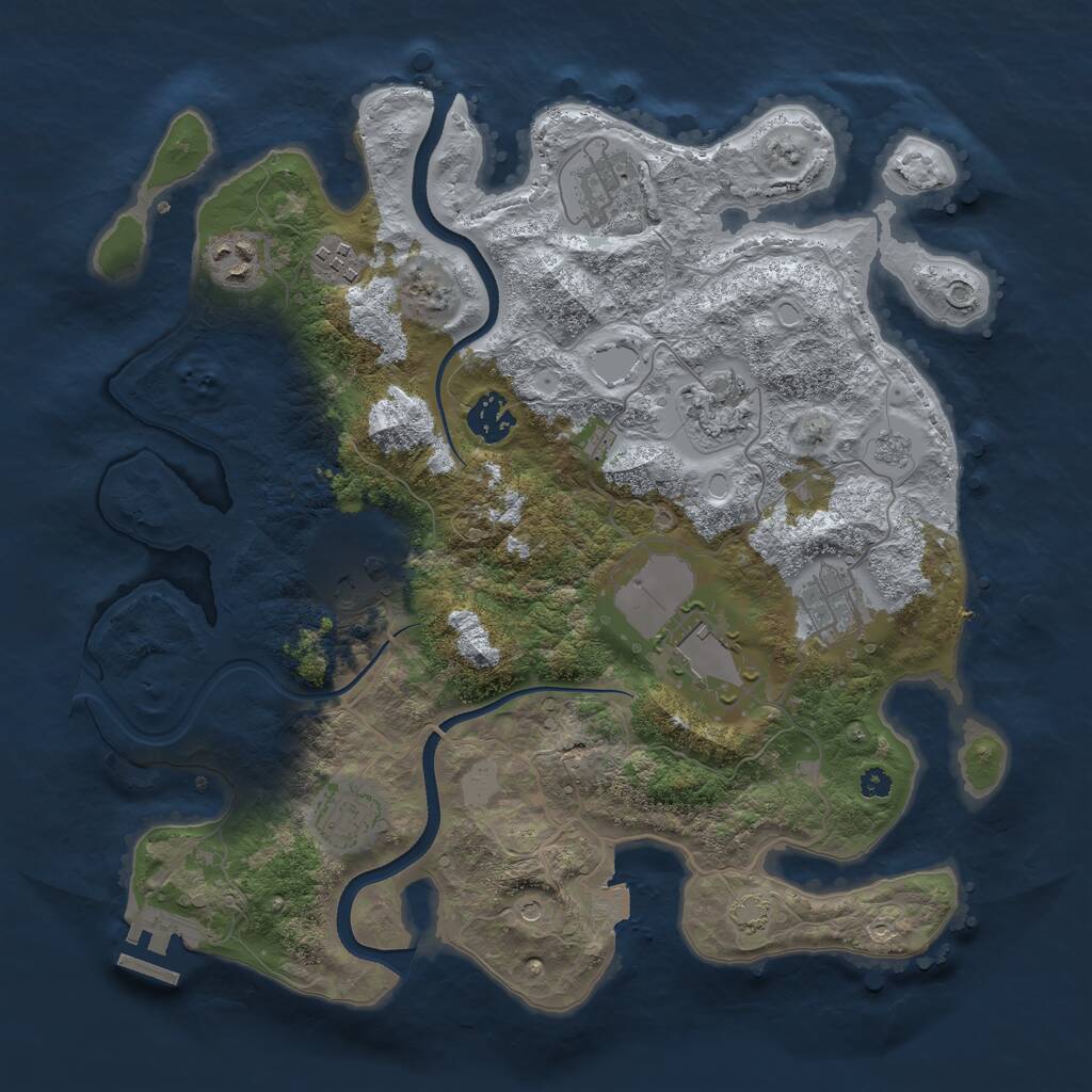 Rust Map: Procedural Map, Size: 3500, Seed: 73507, 14 Monuments