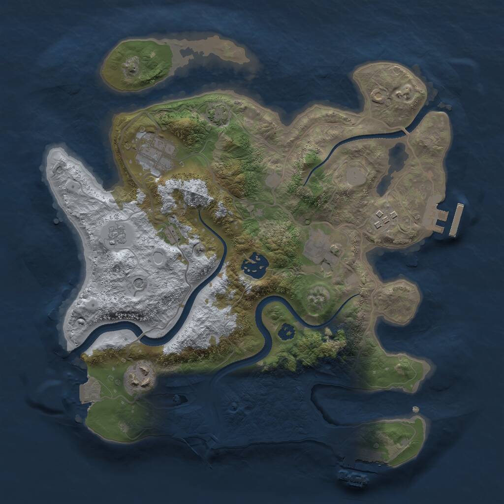 Rust Map: Procedural Map, Size: 3000, Seed: 307049435, 11 Monuments