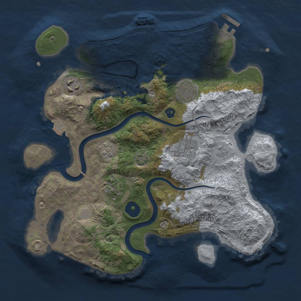 Rust Map: Procedural Map, Size: 3000, Seed: 1850950565, 11 Monuments
