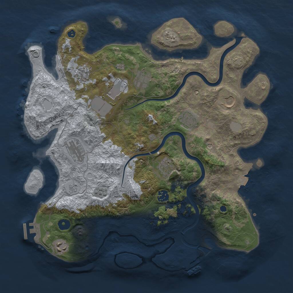 Rust Map: Procedural Map, Size: 3750, Seed: 1794537498, 16 Monuments