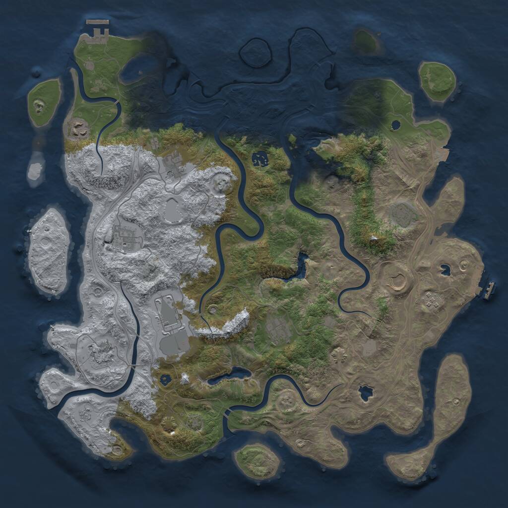 Rust Map: Procedural Map, Size: 4500, Seed: 12092025, 16 Monuments