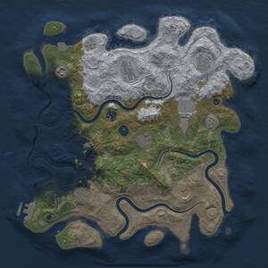 Thumbnail Rust Map: Procedural Map, Size: 3900, Seed: 121895, 15 Monuments