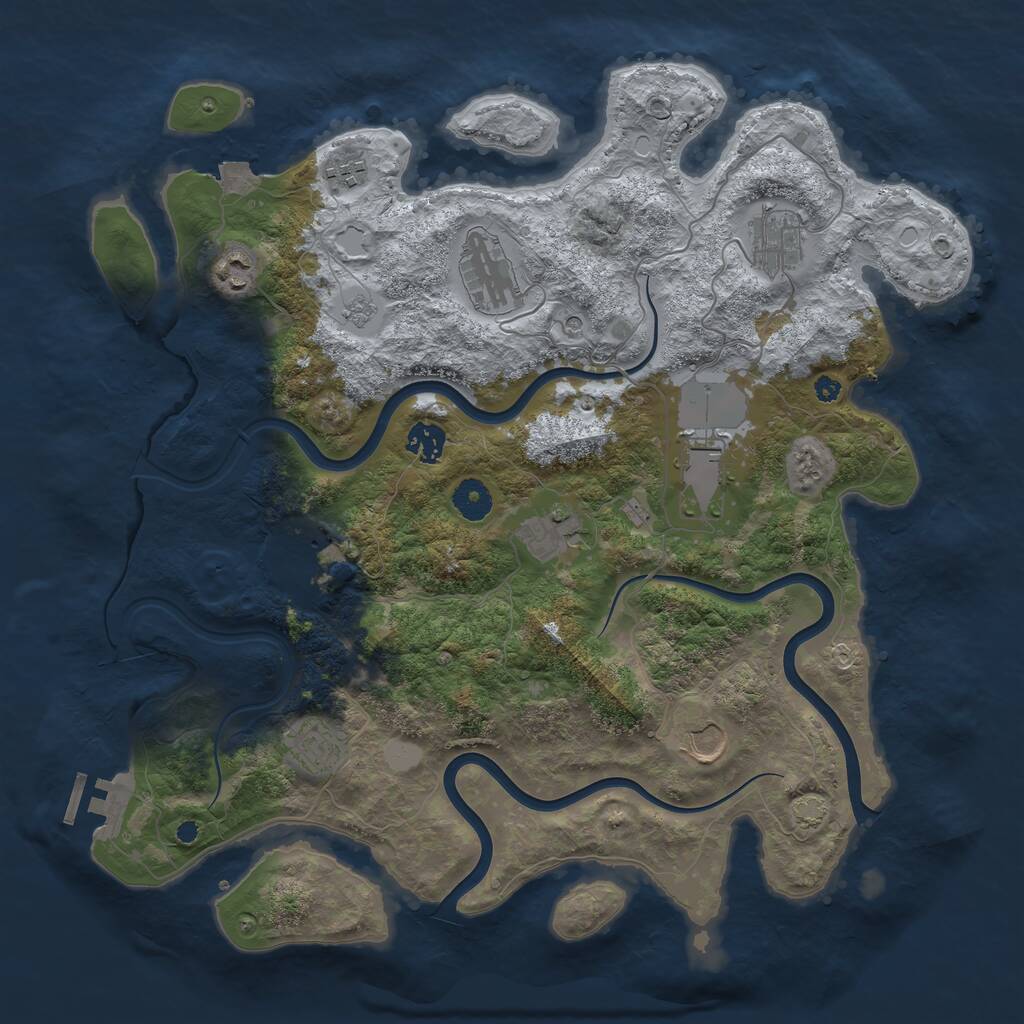 Rust Map: Procedural Map, Size: 3900, Seed: 121895, 15 Monuments