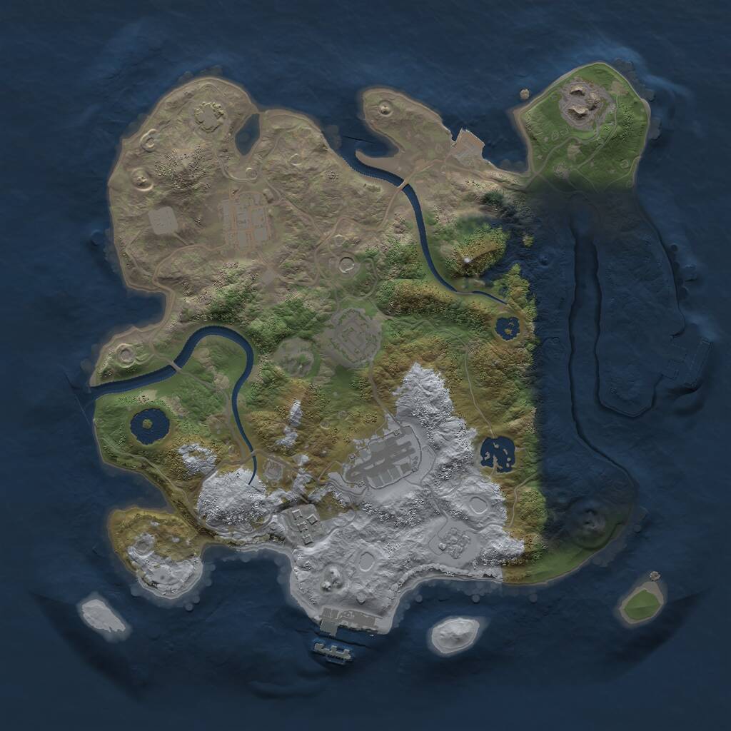 Rust Map: Procedural Map, Size: 3000, Seed: 2121705766, 12 Monuments