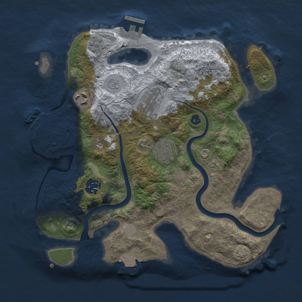Rust Map: Procedural Map, Size: 3000, Seed: 1834087215, 11 Monuments