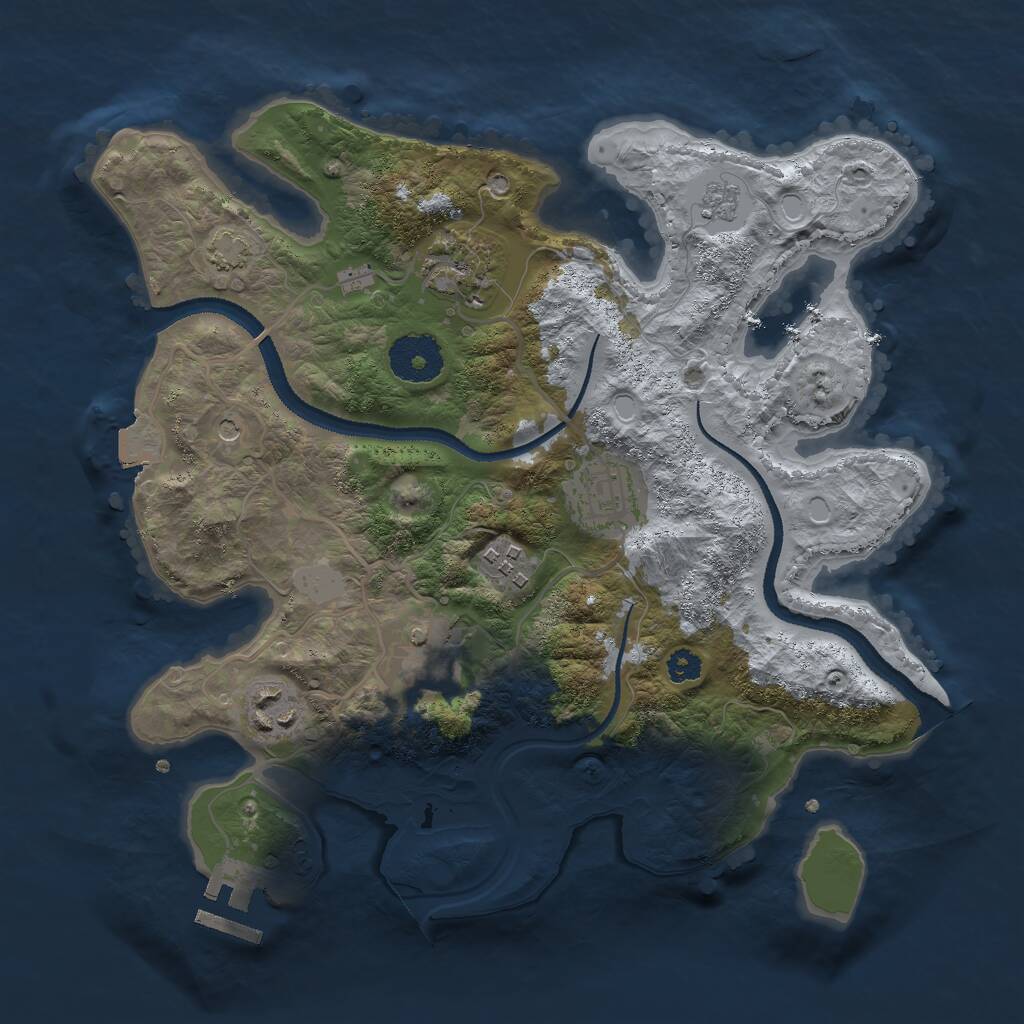 Rust Map: Procedural Map, Size: 3000, Seed: 823885456, 10 Monuments
