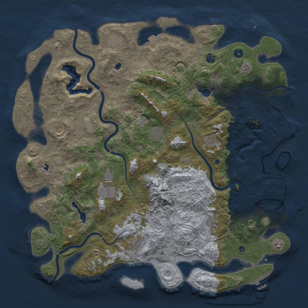 Rust Map: Procedural Map, Size: 5000, Seed: 1380850141, 16 Monuments