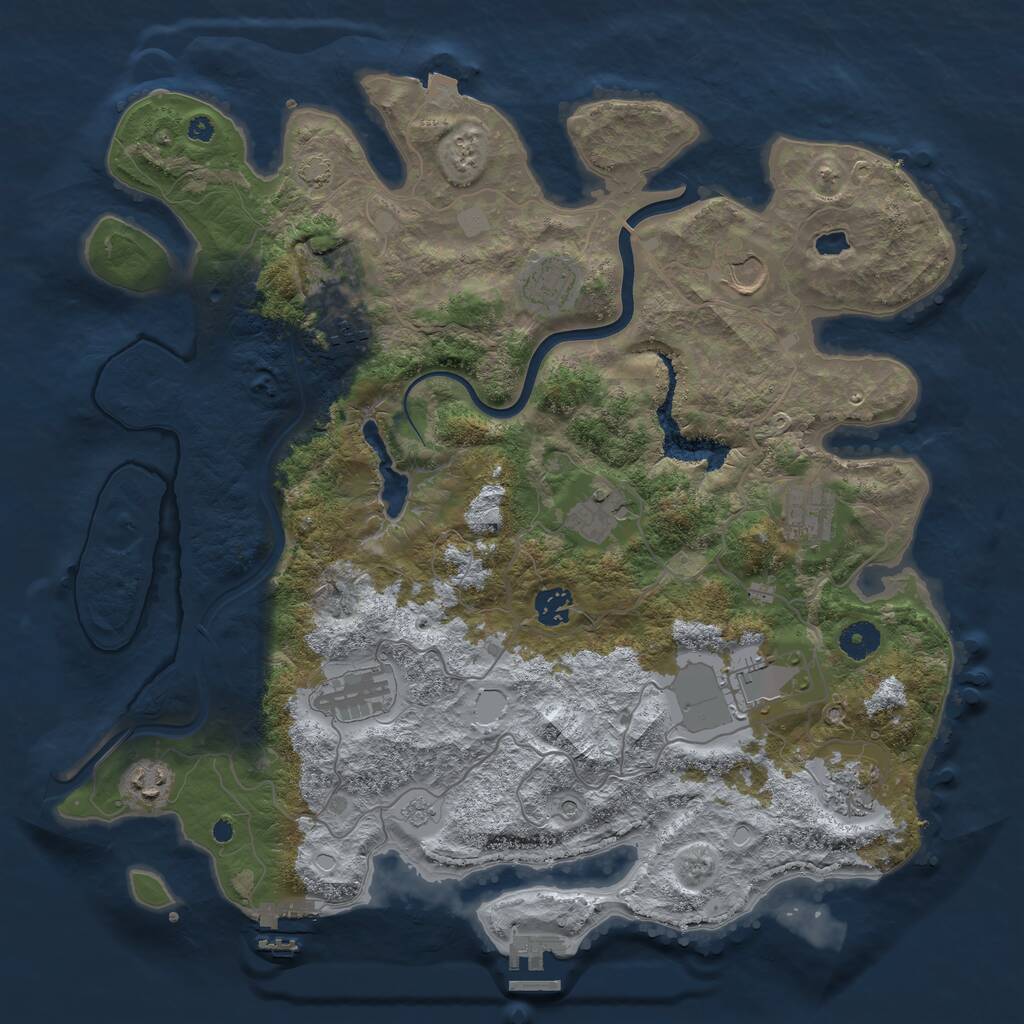 Rust Map: Procedural Map, Size: 4000, Seed: 1753544986, 17 Monuments