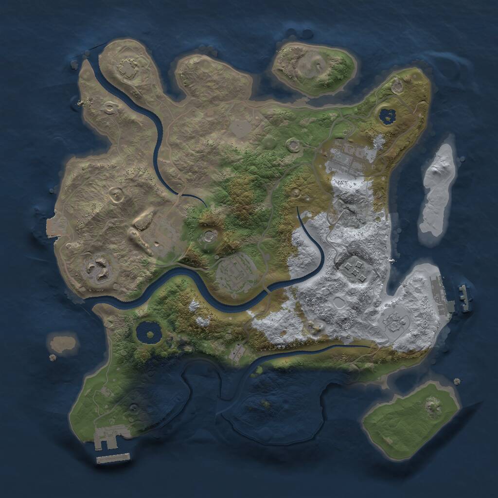 Rust Map: Procedural Map, Size: 3000, Seed: 1529411643, 11 Monuments